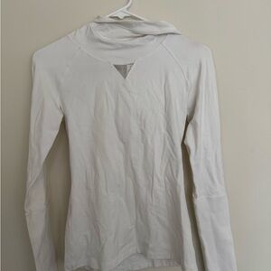 Lululemon Athletica Cream Long Sleeve Cut Out Hoodie